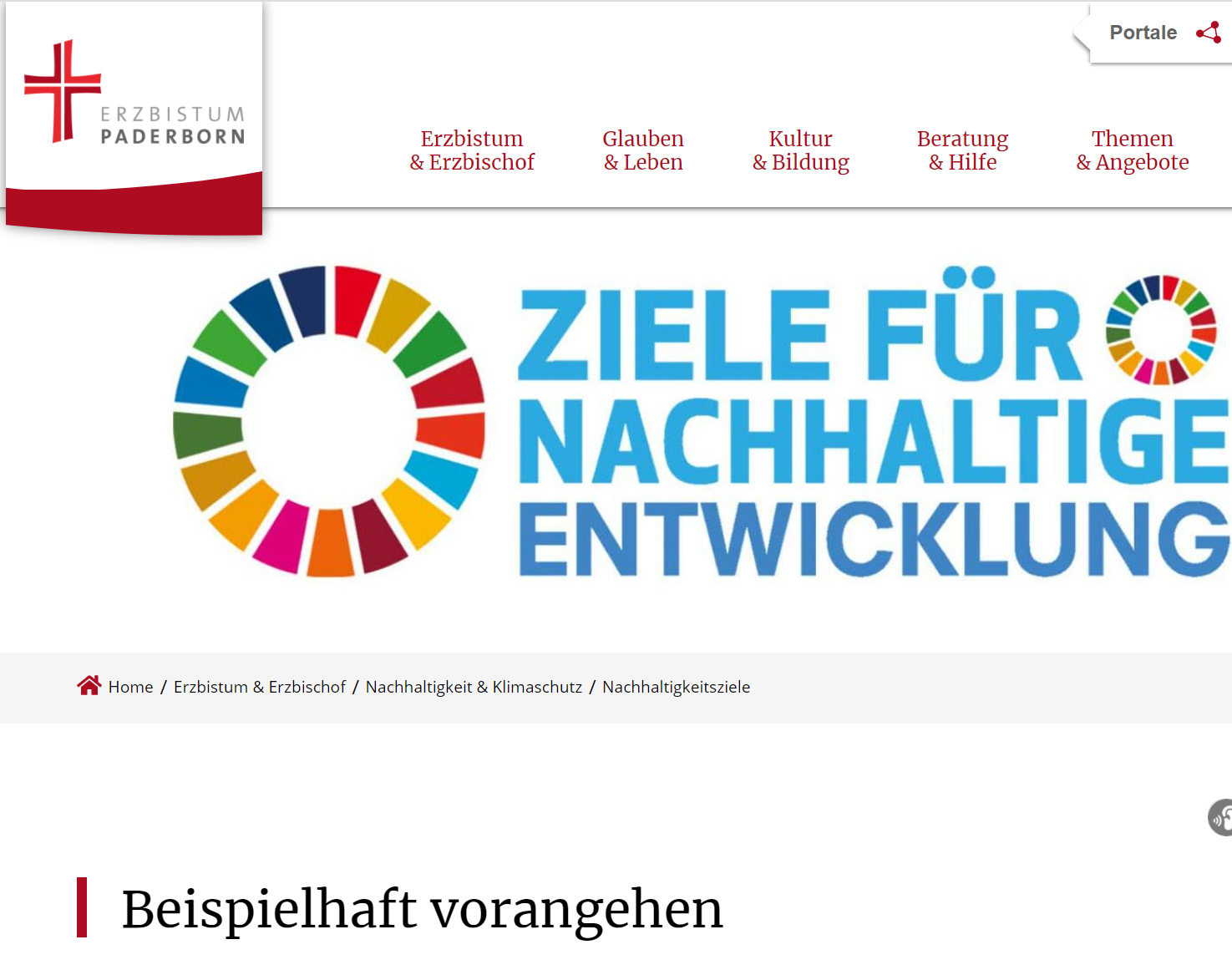 Read more about the article 17 Ziele für Nachhaltige Entwicklung – Beispielhaft vorangehen