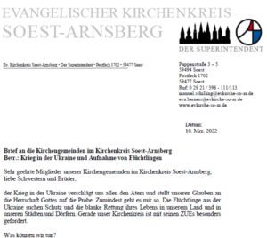 Read more about the article Superintendent Schilling ruft Bürger:innen und Kirchengemeinden zu mehr Solidarität auf