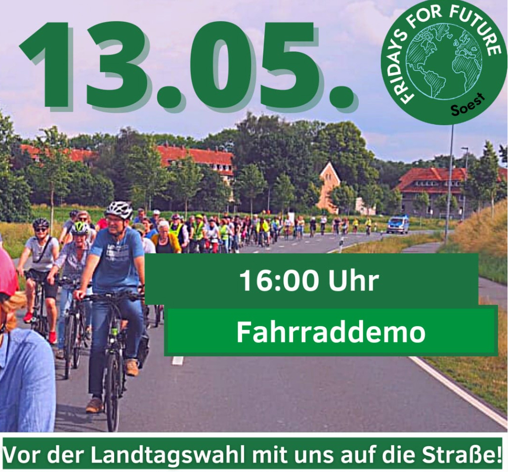 13.05. um 16.00 Uhr Fahrraddemo in Soest