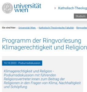 Read more about the article Klimagerechtigkeit und Religion – Ringvorlesung 