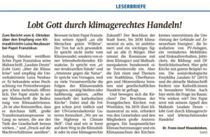 Read more about the article Lobt Gott durch klimagerechtes Handeln!