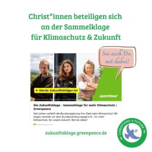 Mehr über den Artikel erfahren Christ:innen beteiligen sich an der Sammelklage für Klimaschutz und Zukunft