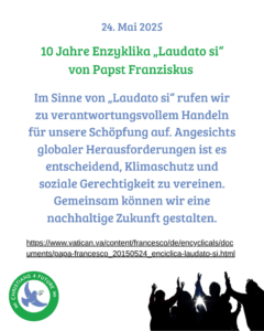 Mehr über den Artikel erfahren 10 Jahre Laudato Si – Der lange Weg zur ökologischen und sozialen Umkehr