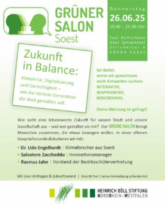 Mehr über den Artikel erfahren GRÜNEN Salon: „Zukunft in Balance: Klimakrise, Digitalisierung und Gerechtigkeit“