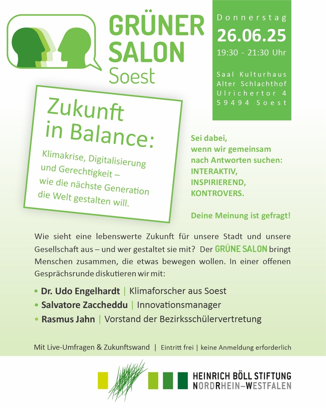 GRÜNEN Salon: „Zukunft in Balance: Klimakrise, Digitalisierung und Gerechtigkeit“
