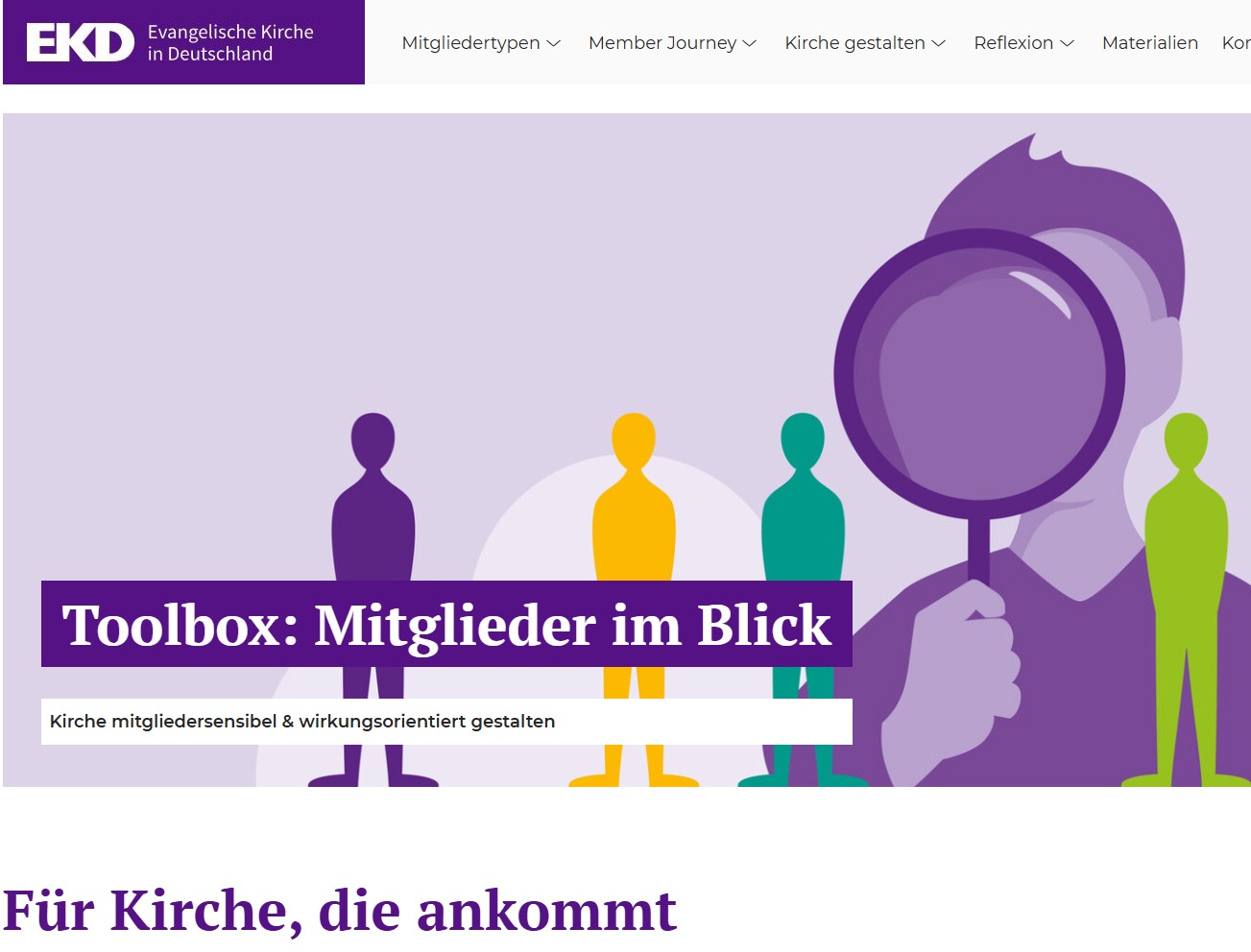 Für Kirche, die ankommt