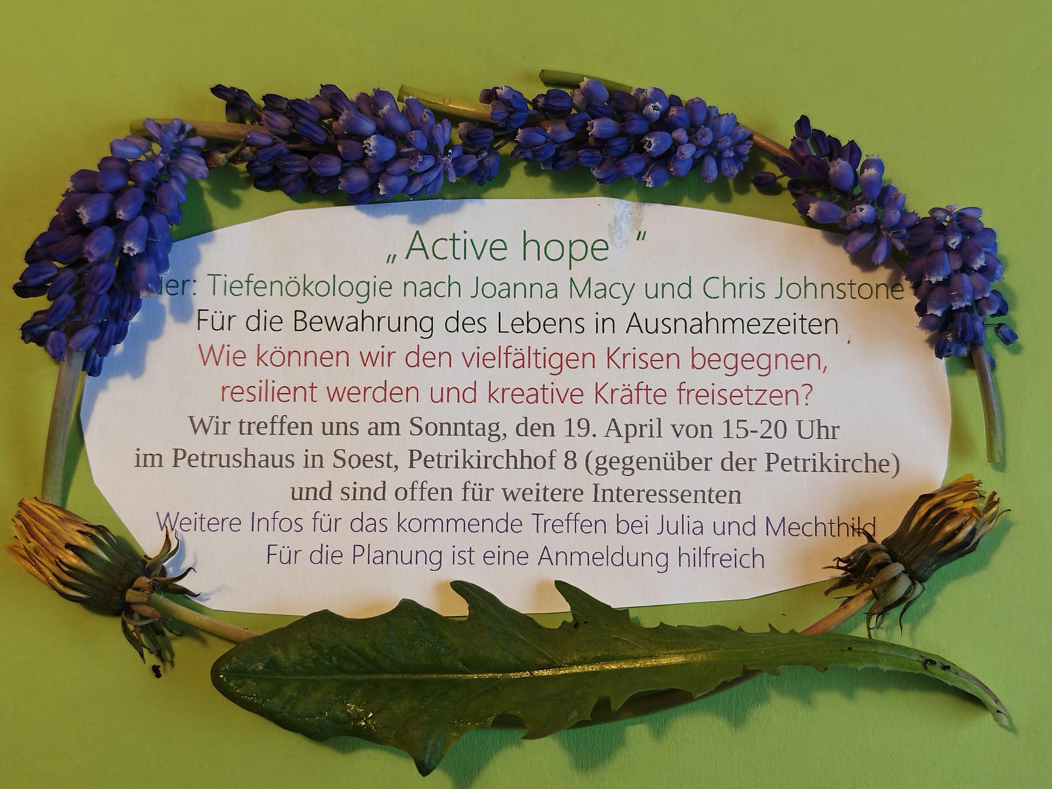 Active Hope: Mit Tiefenökologie resilienter werden