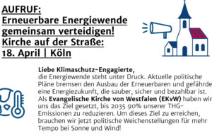 Mehr über den Artikel erfahren AUFRUF: Erneuerbare Energiewende gemeinsam verteidigen!
